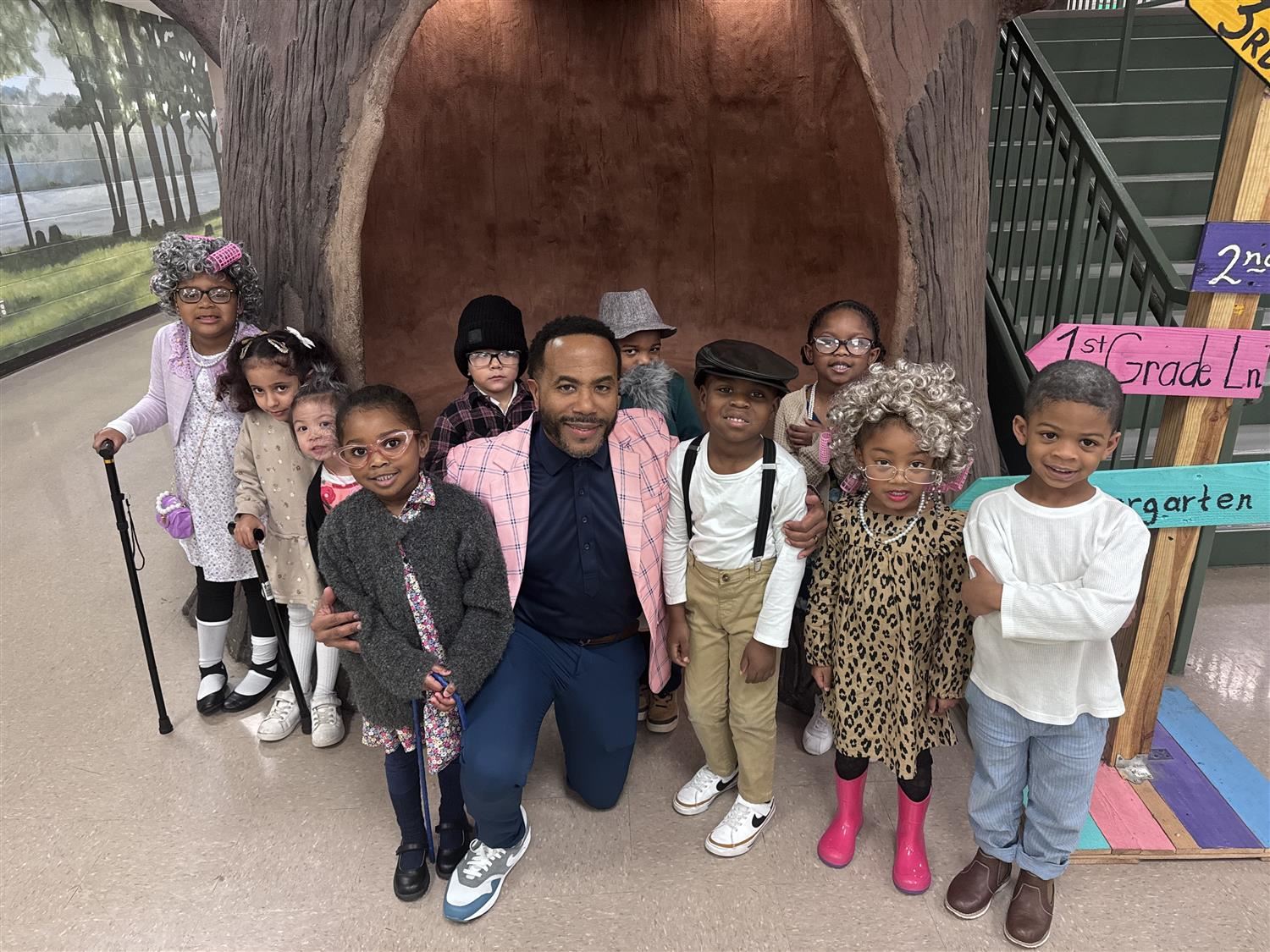  Principal Lowe and the 100 day old scholars.
